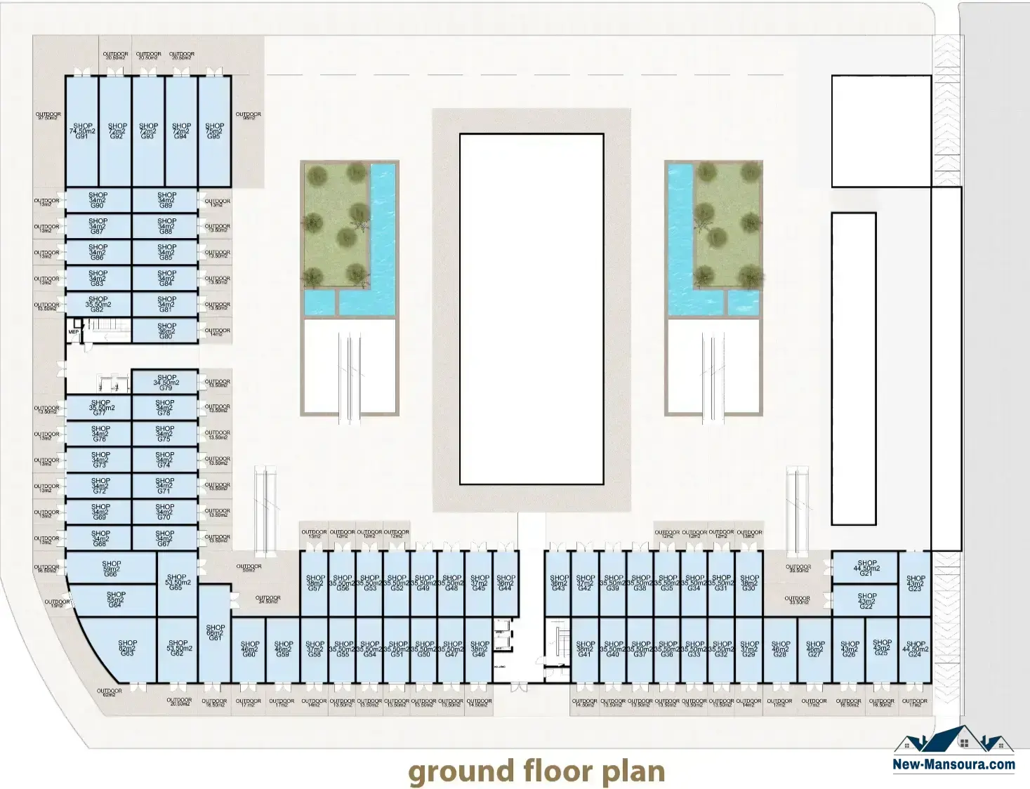 إيست مول دمياط الجديدة شركة ماستر - east mall new Damietta by master ground floor layout